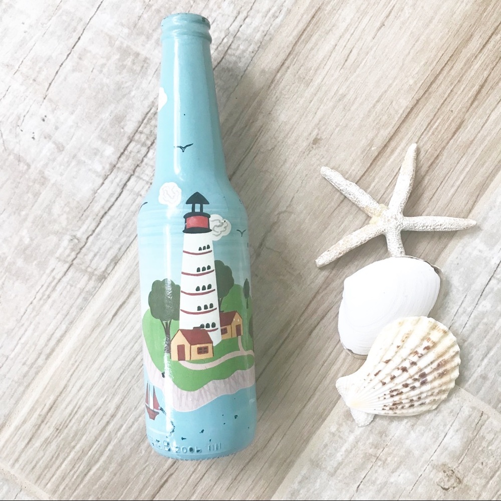 Hand Painted Nautical Theme Bottle
